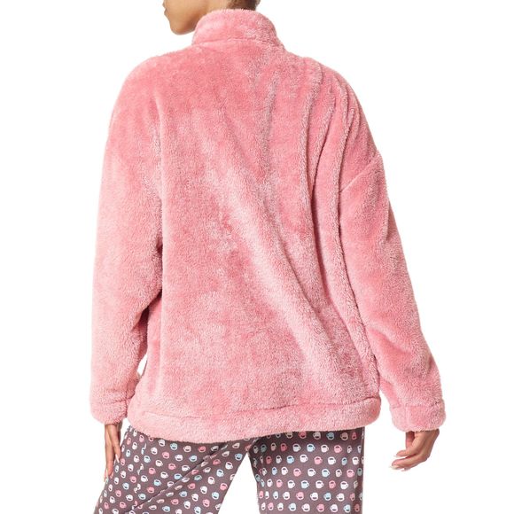 Hue Women's Notch Collar Plush Home Jacket - Picture 2 of 3